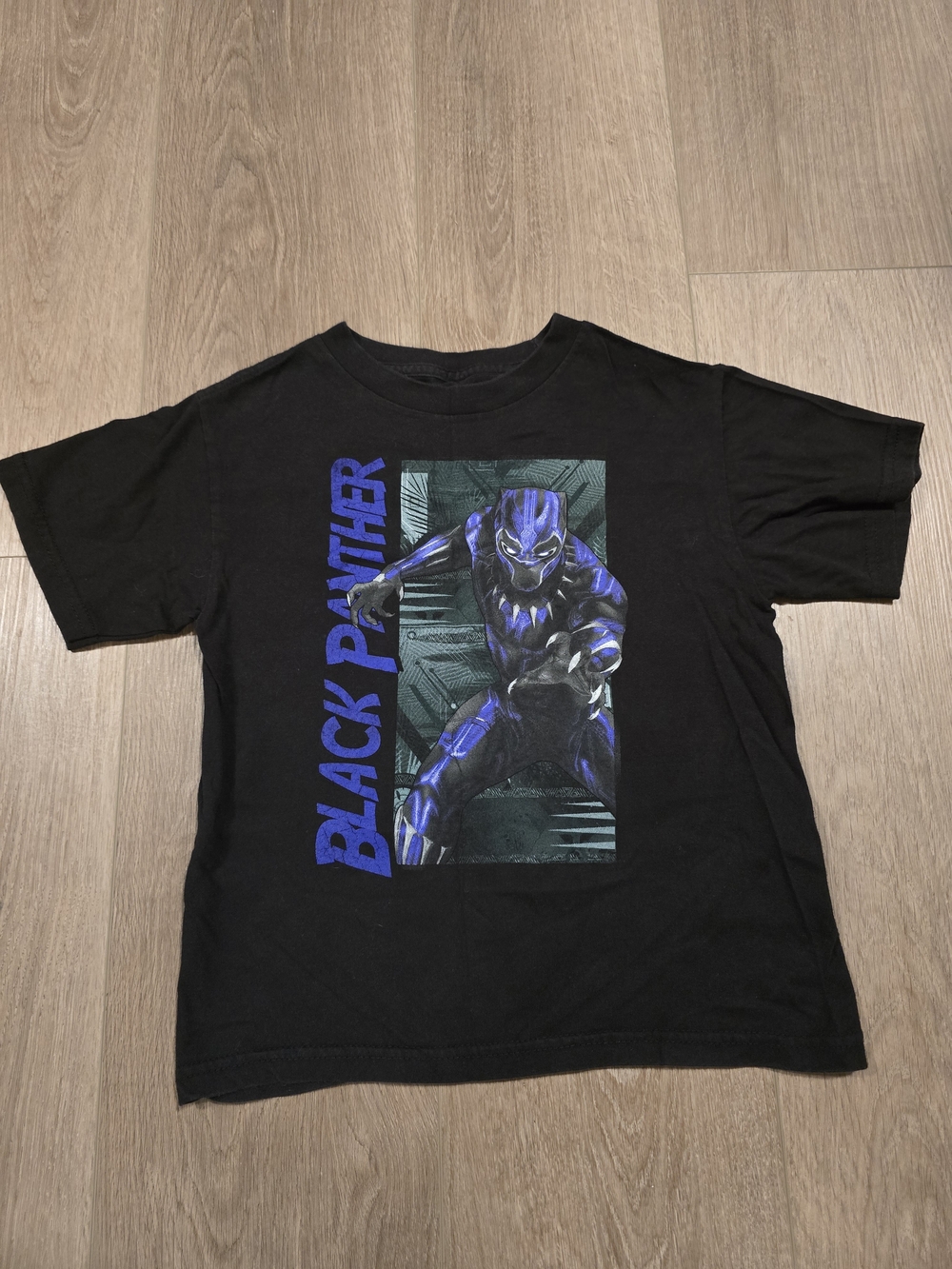 Marvel Black Panther Boys Graphic T-Shirt Black Short Sleeve Size Small 6/7